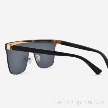 Quadratische große Herren-Sonnenbrille aus Metall